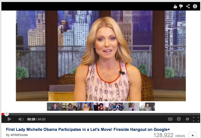 White House Fireside Google+ Hangout - Kelly Ripa Interviews Michelle Obama