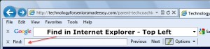 Find in Internet Explorer