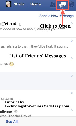Facebook Message List
